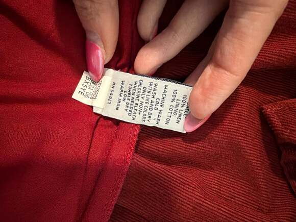 Vintage 2006 Gap Red 100% Linen Tiered Ruffle Midi Skirt Size 10 - Picture 5 of 5